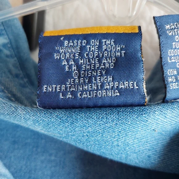 Rare Vtg. Disney Denim Button Up Winnie The Pooh Long Sleeve Shirt SZ 26/28 - Picture 15 of 15